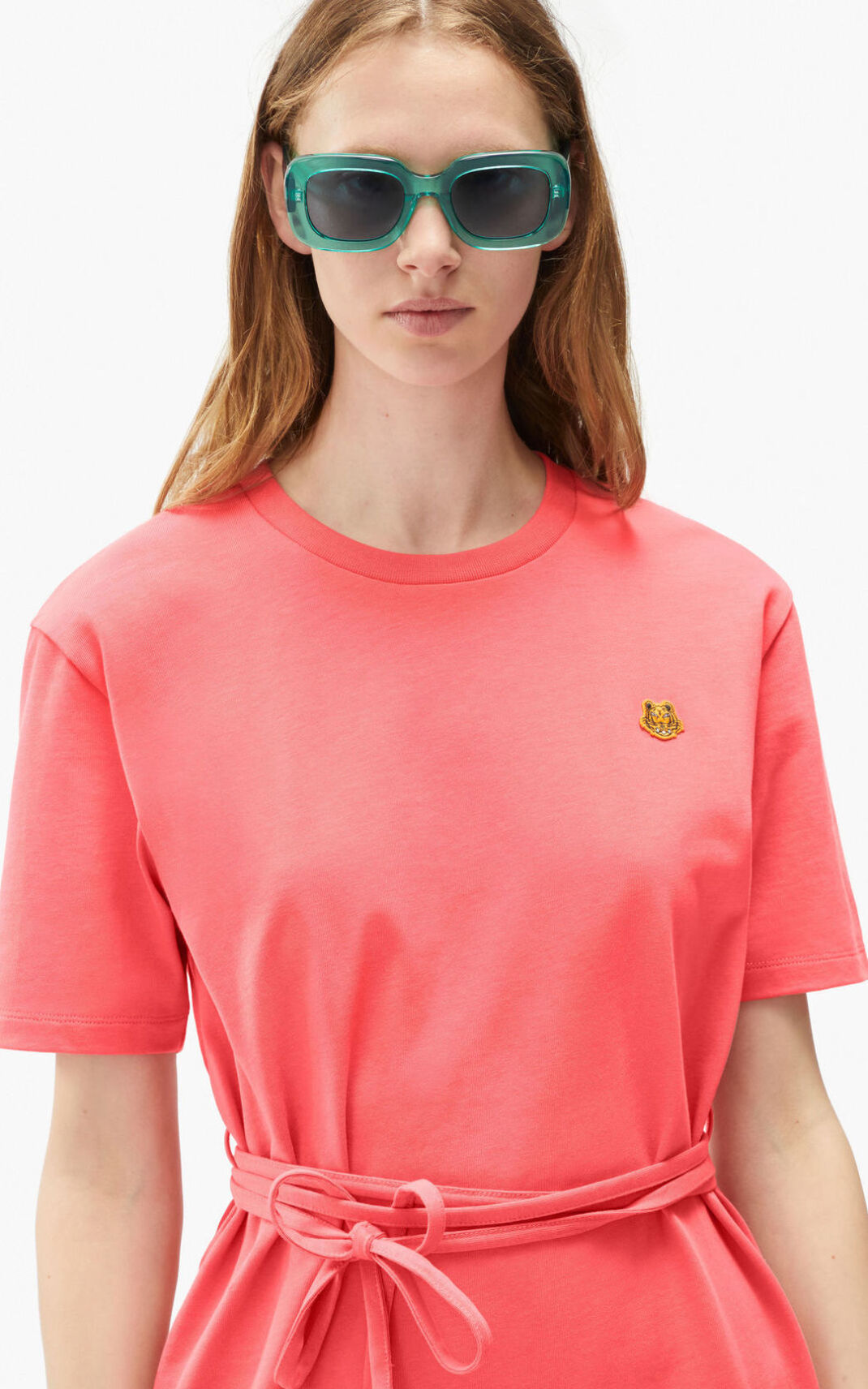 Robe Kenzo Femme Tiger Crest T shirt Corail ZPKOD-9360